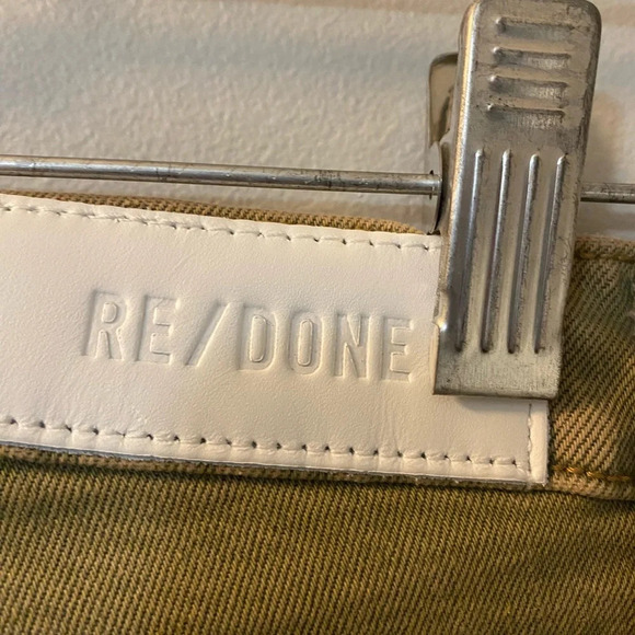 Re/Done NWT 70’s ultra high rise stove pipe raw hem size 26 crop green sage - Picture 5 of 9